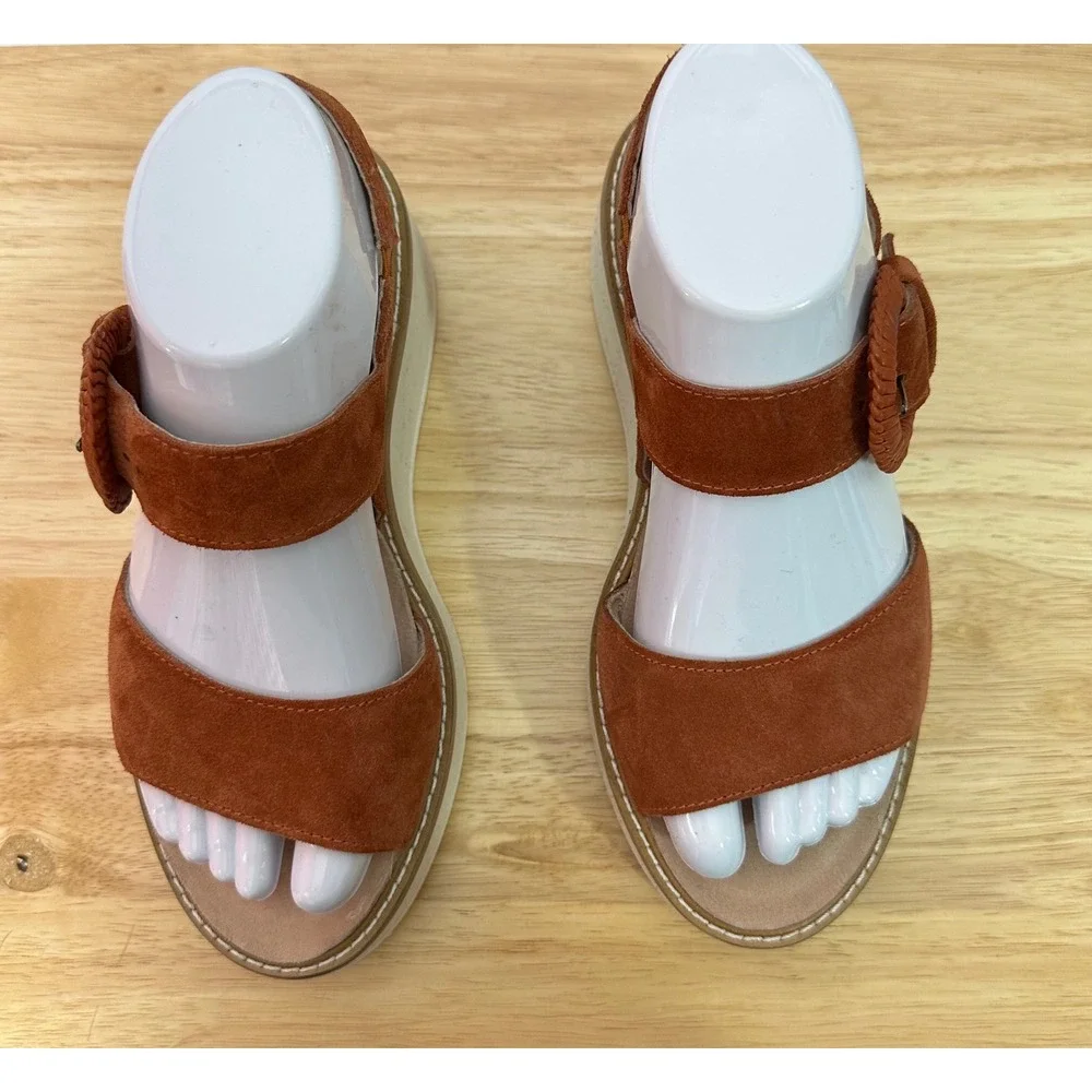 Naot Womens Crepe Sandals US‎ 6 Suede Buckle Comfort Platform Spice Brown